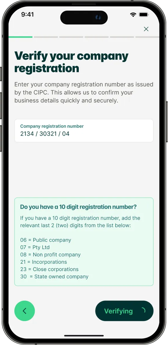 Funding application: verify your company registration